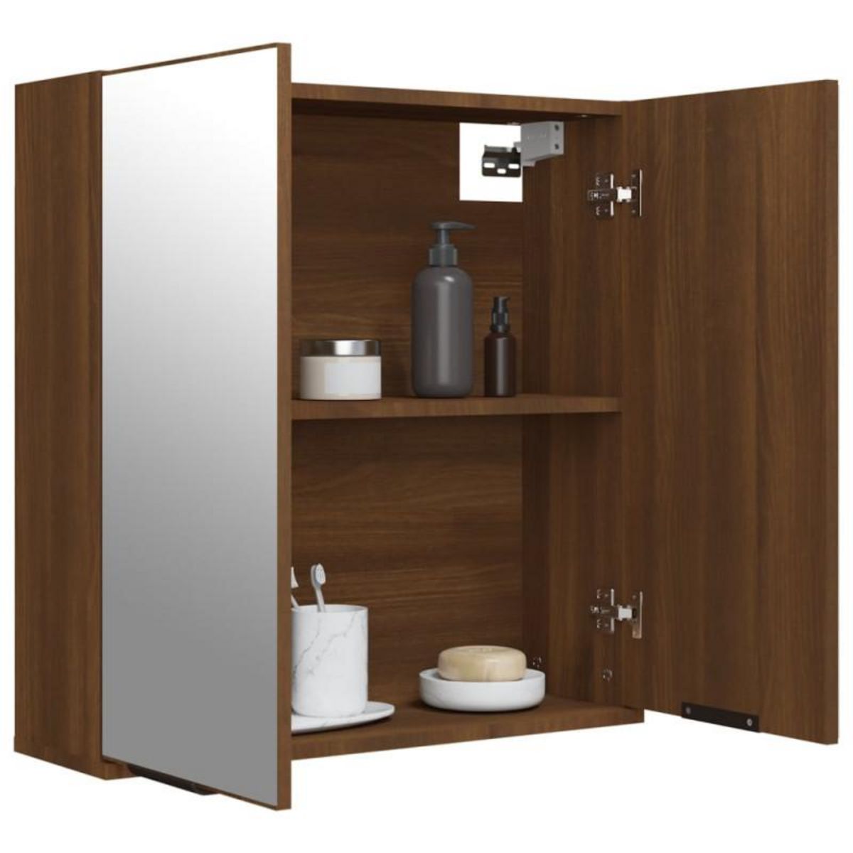 VIDAXL Armoire à miroir de salle de bain Chêne marron 64x20x67 cm