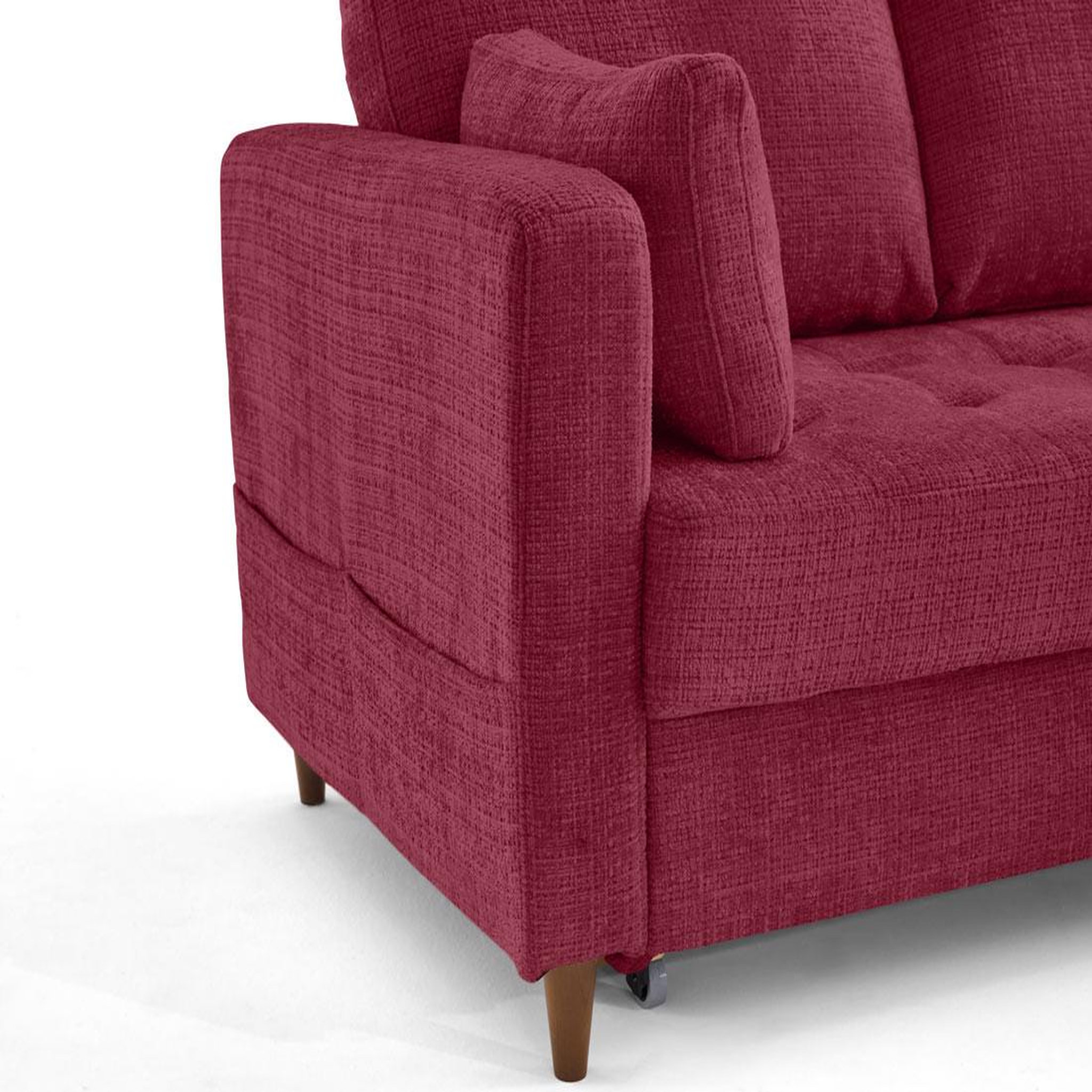 Voir la diapositive 6 : LISA DESIGN Anna - canapé d'angle droit 5 places convertible en velours texturé