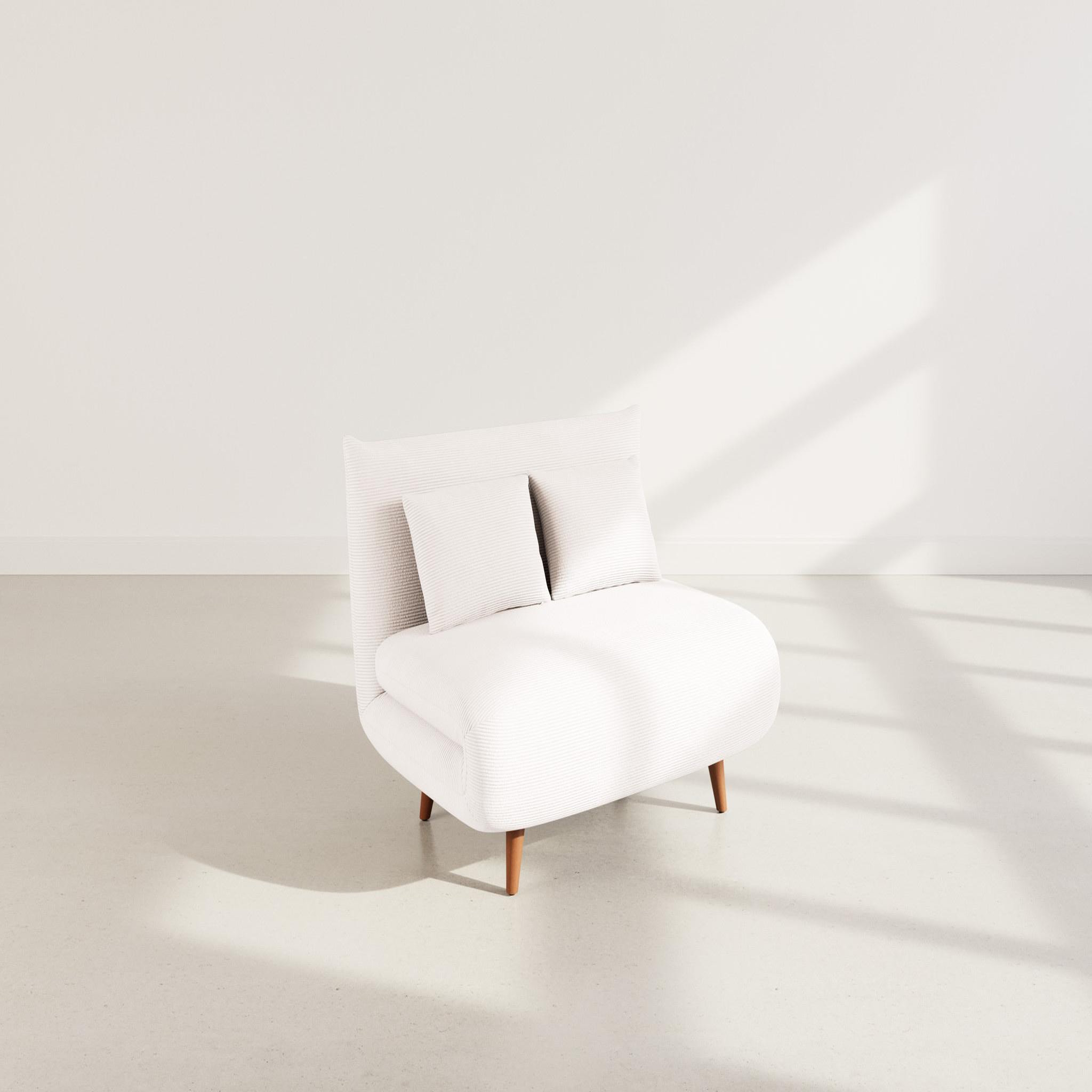 Voir la diapositive 6 : BEST MOBILIER Lumi - banquette convertible clic-clac 1 place en velours côtelé