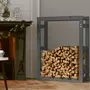 VIDAXL Support pour bois de chauffage Gris 80x25x100 cm Bois de pin