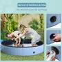 PAWHUT Piscine pour chien bassin PVC pliable anti-glissant facile à nettoyer diamètre 160 cm hauteur 30 cm bleu
