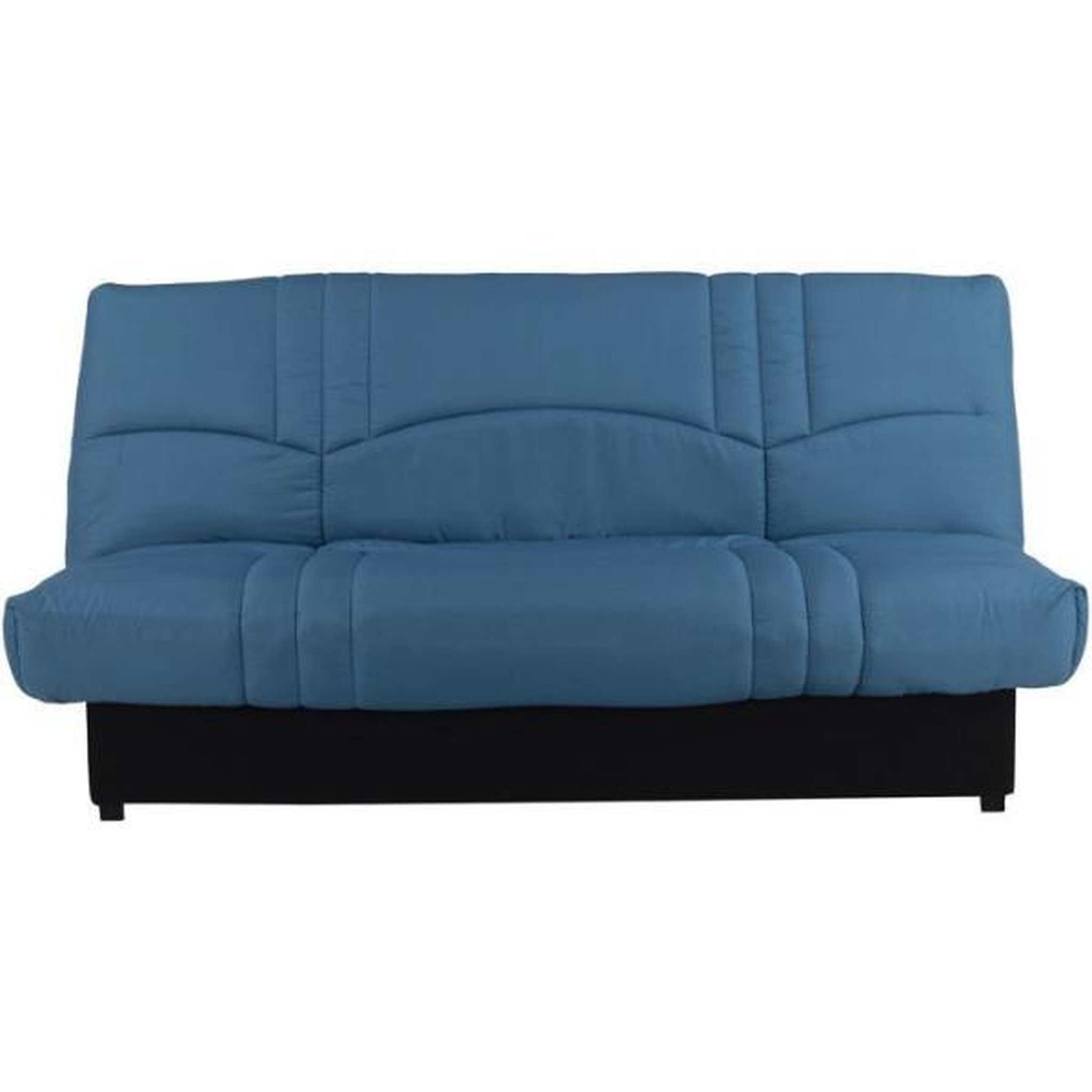 NO BRAND Banquette Clic-clac - 3 places - Tissu Bleu canard - 190 x 90 x 92 cm - PIXIE
