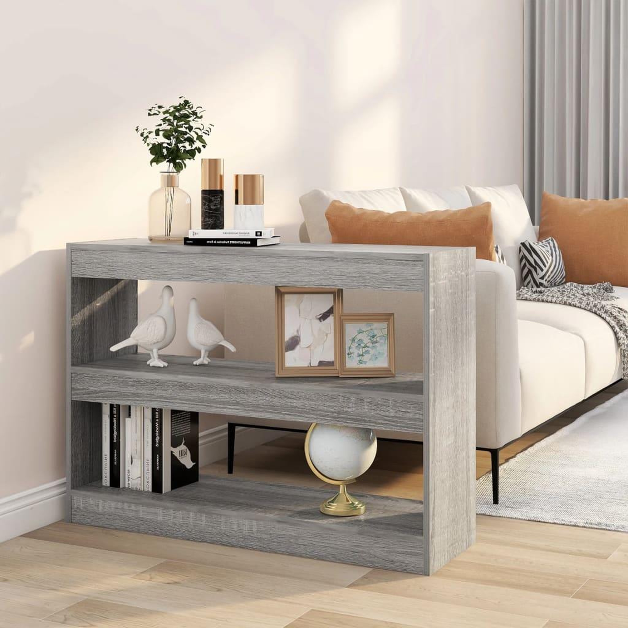 VIDAXL Bibliotheque/Separateur de piece sonoma gris 100x30x72 cm