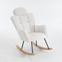 Voir la diapositive 6 : MERAX Fauteuil à Bascule Rocking Chair Fauteuil Relax Avec Têtière Blanc