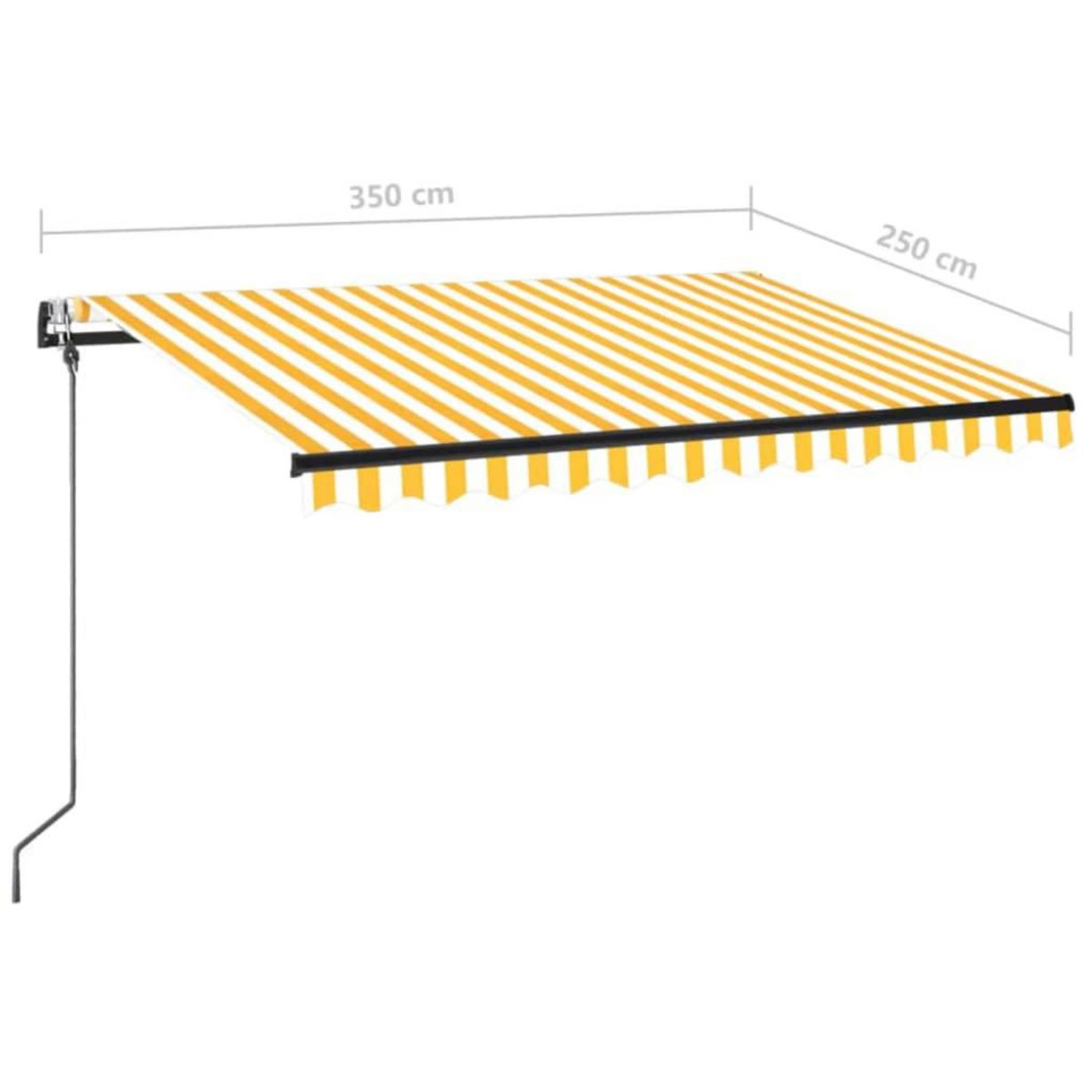 VIDAXL Auvent automatique capteur de vent/LED 350x250cm Jaune et blanc
