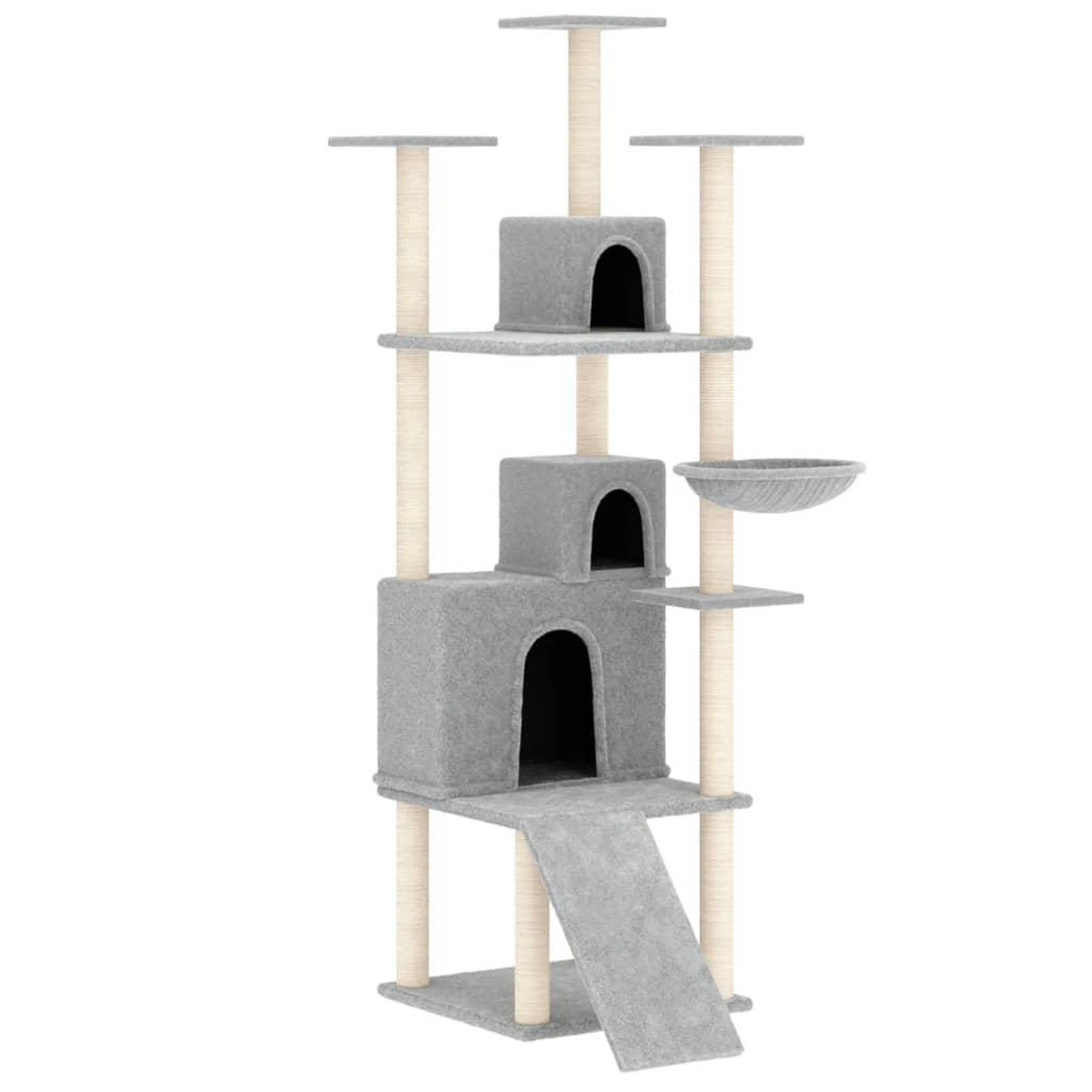 Voir la diapositive 2 : VIDAXL Arbre a chat avec griffoirs en sisal Gris clair 175 cm
