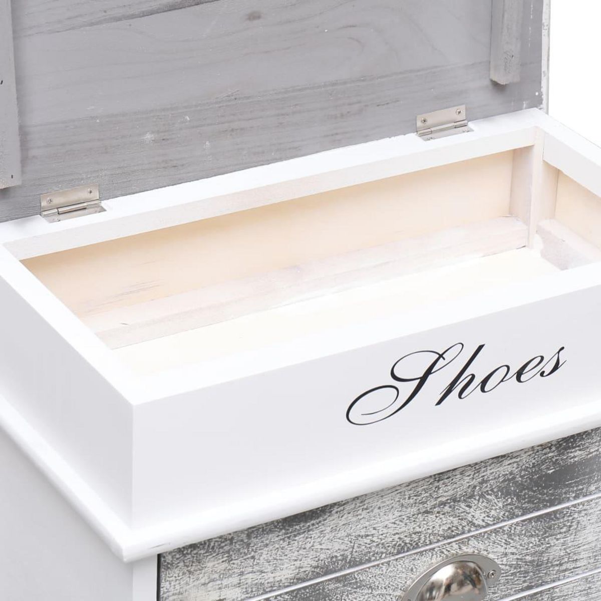 VIDAXL Armoire a chaussures Gris 50 x 28 x 58 cm Bois de Paulownia