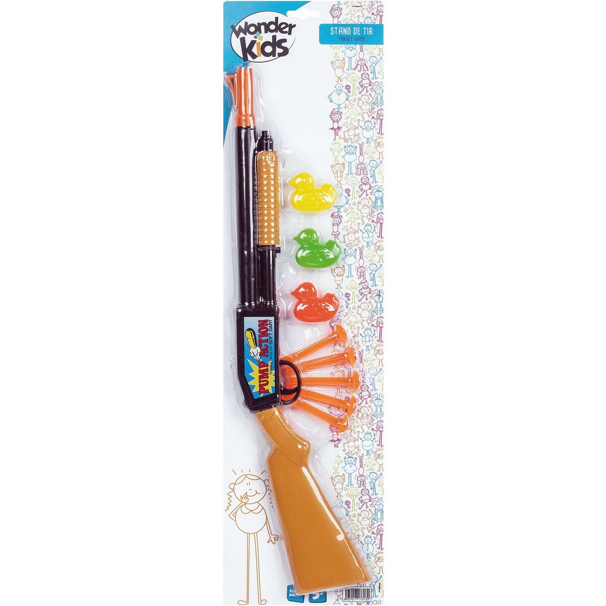 WDK Stand de tir avec fusil a pompe + fléchettes + canards