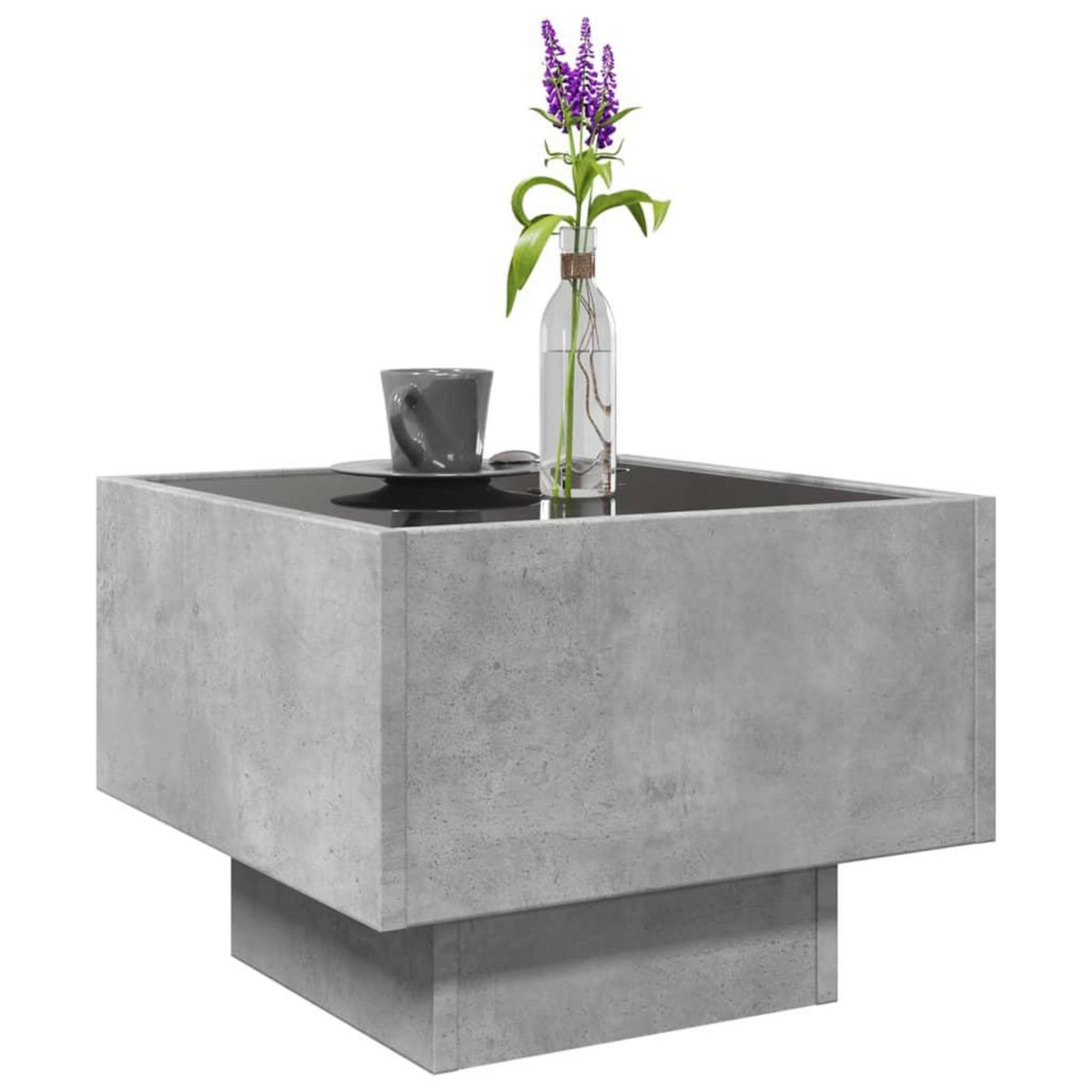 VIDAXL Table d'appoint et LED gris beton 40x40x30 cm bois d'ingenierie