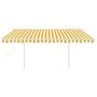 Voir la diapositive 3 : VIDAXL Auvent manuel retractable avec LED 4x3 m Jaune et blanc