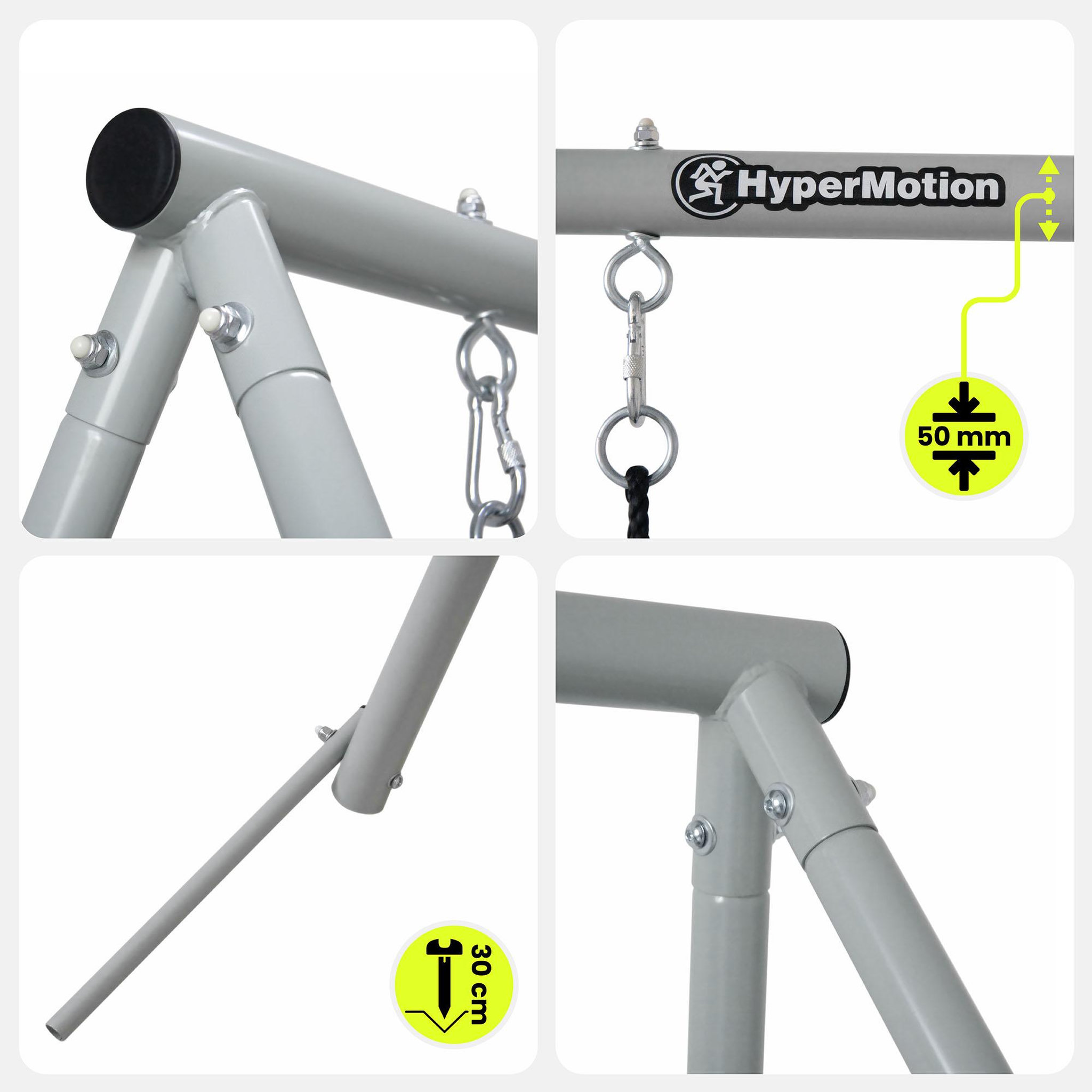 Voir la diapositive 4 : HYPERMOTION Balançoire double HyperMotion 2 en 1 avec nid-de-pie et siège enfant