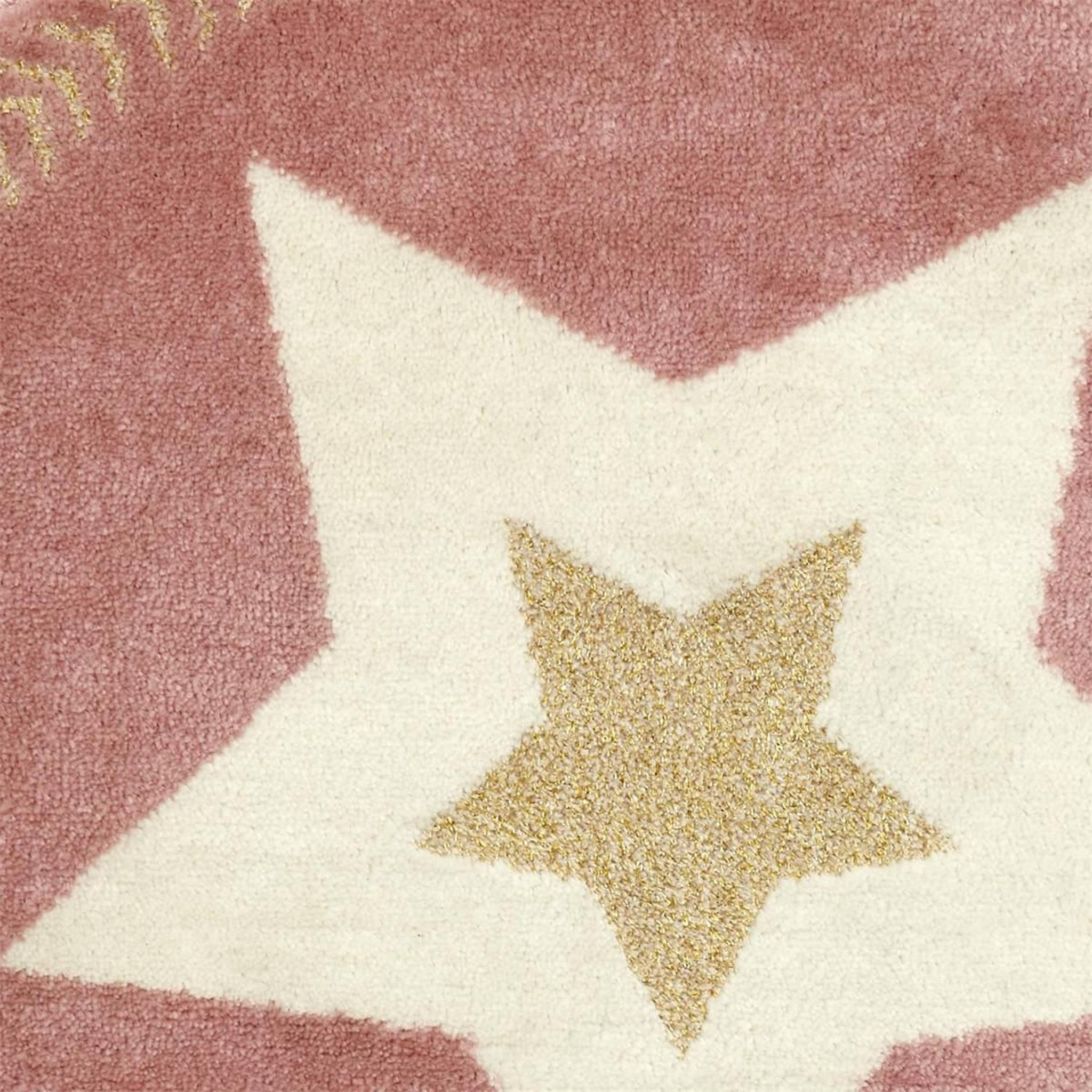 Voir la diapositive 2 : HOME DECO KIDS Tapis rond enfant  étoile métallisée  80cm rose