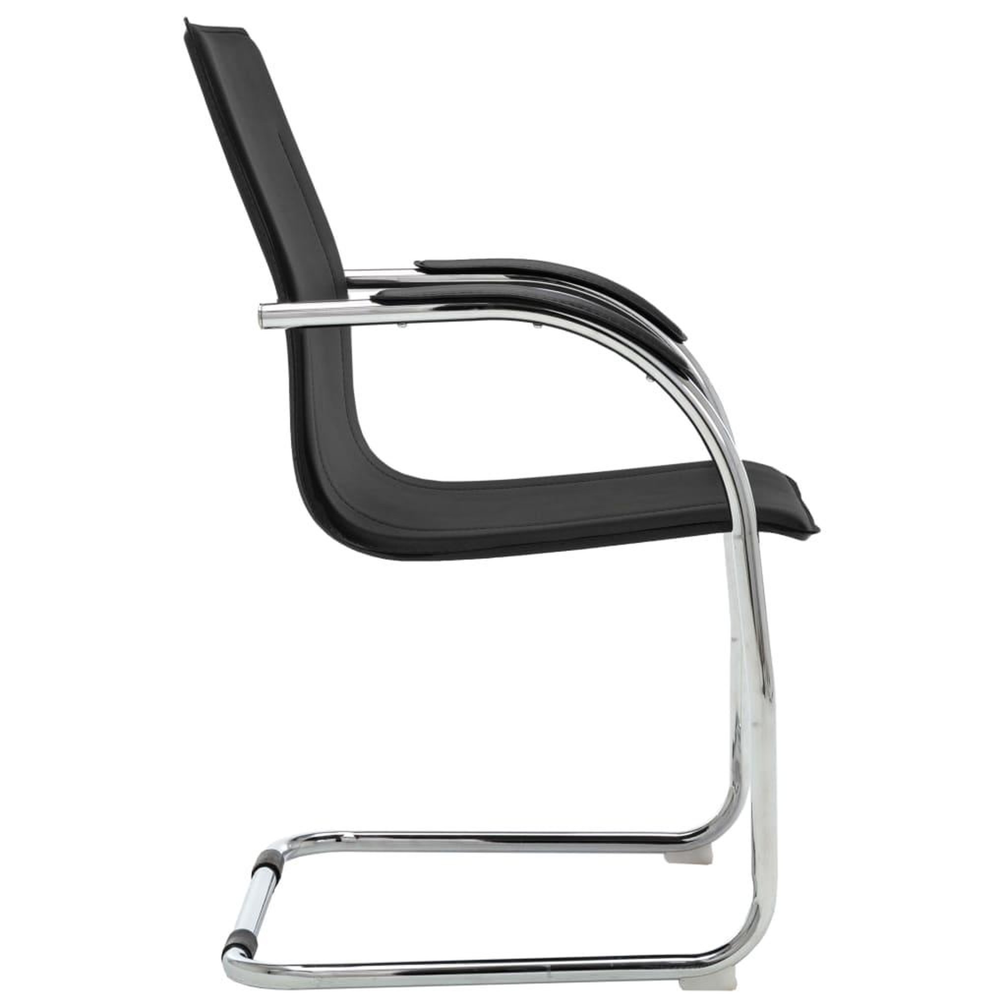 Voir la diapositive 3 : VIDAXL Chaise de bureau cantilever Noir Similicuir