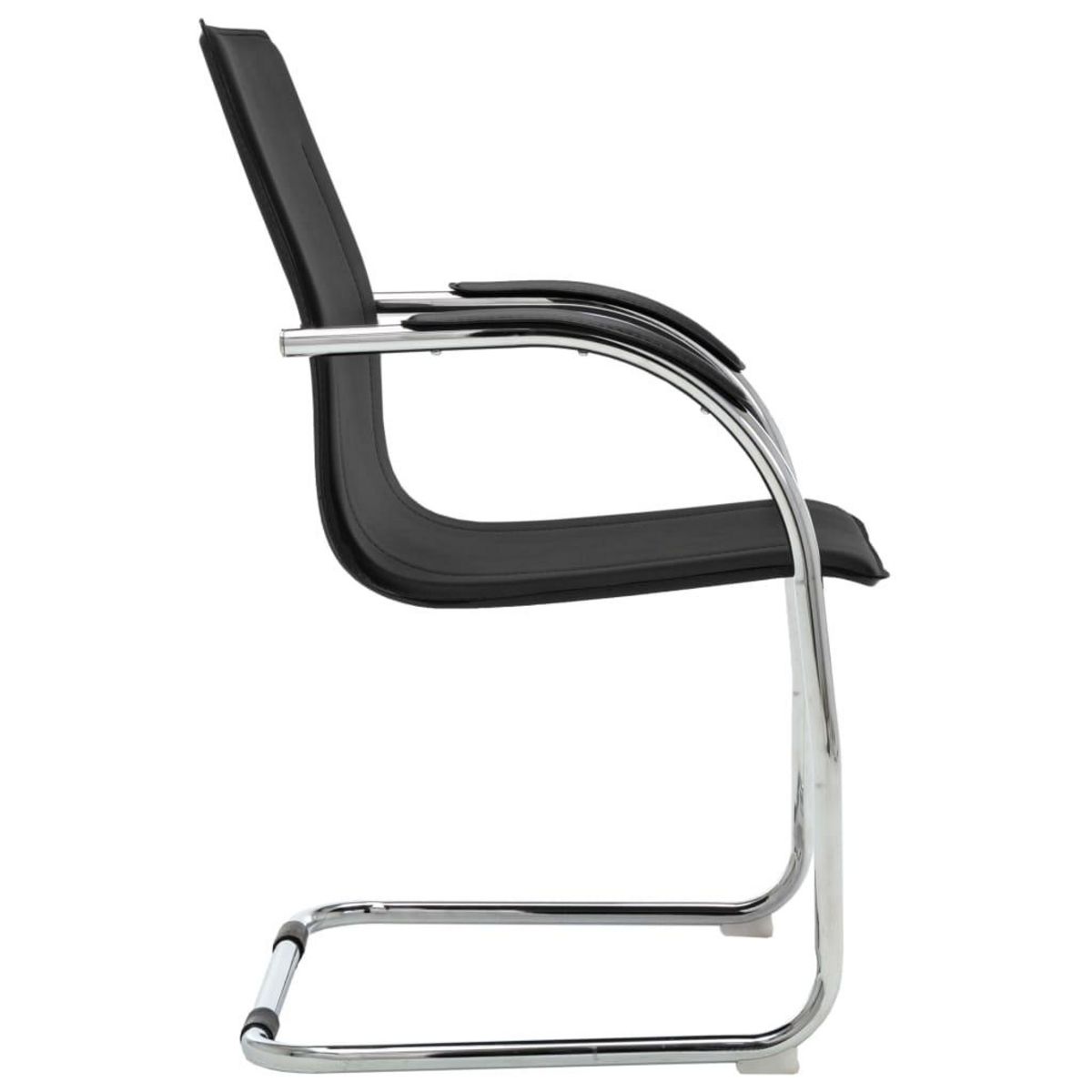 VIDAXL Chaise de bureau cantilever Noir Similicuir