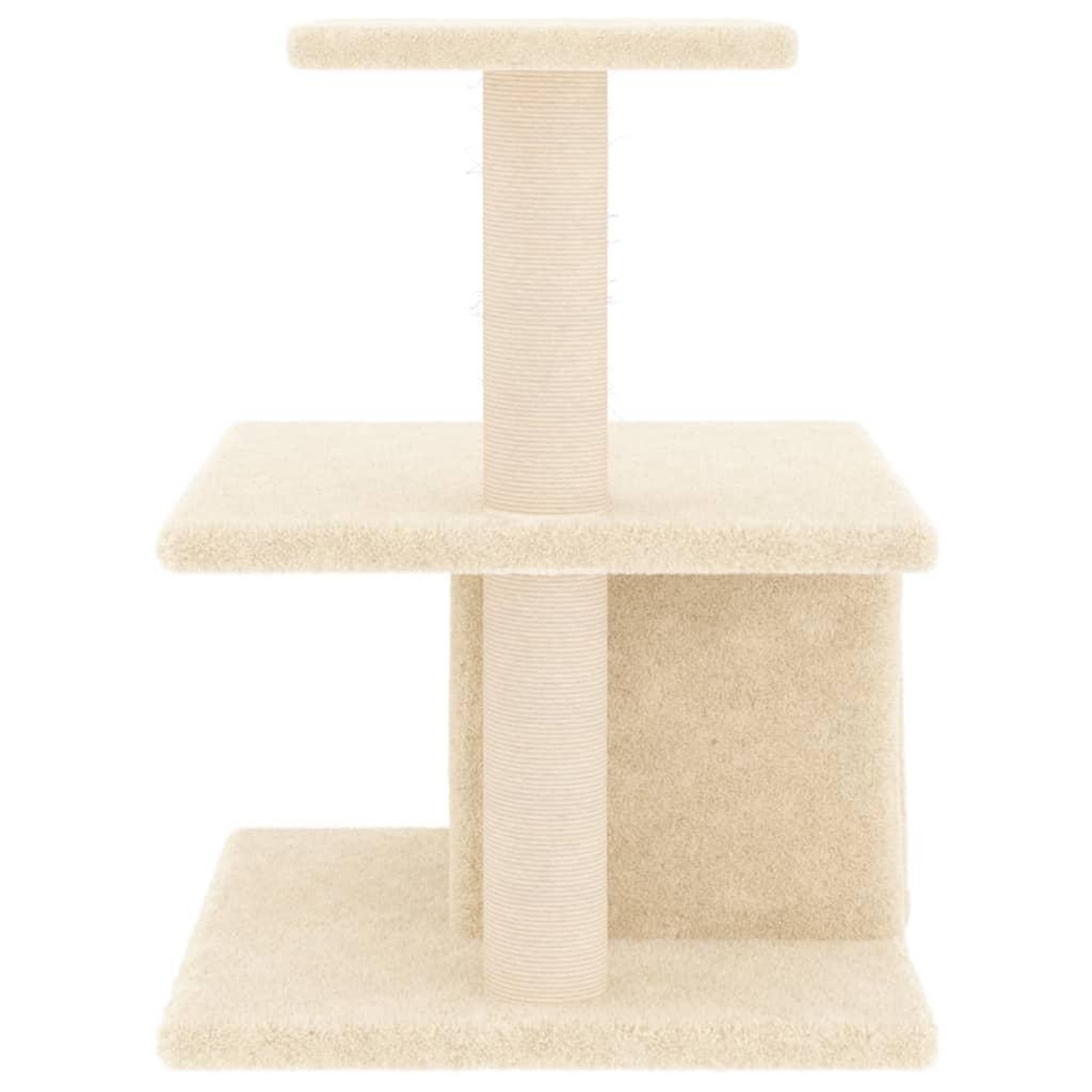 Voir la diapositive 4 : VIDAXL Arbre a chat avec griffoirs en sisal creme 48 cm