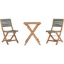 Voir la diapositive 1 : MARKET24 Set bistrot pliable en bois d'acacia FSC avec tressage en corde vert olive - 2 personnes - MAKENA