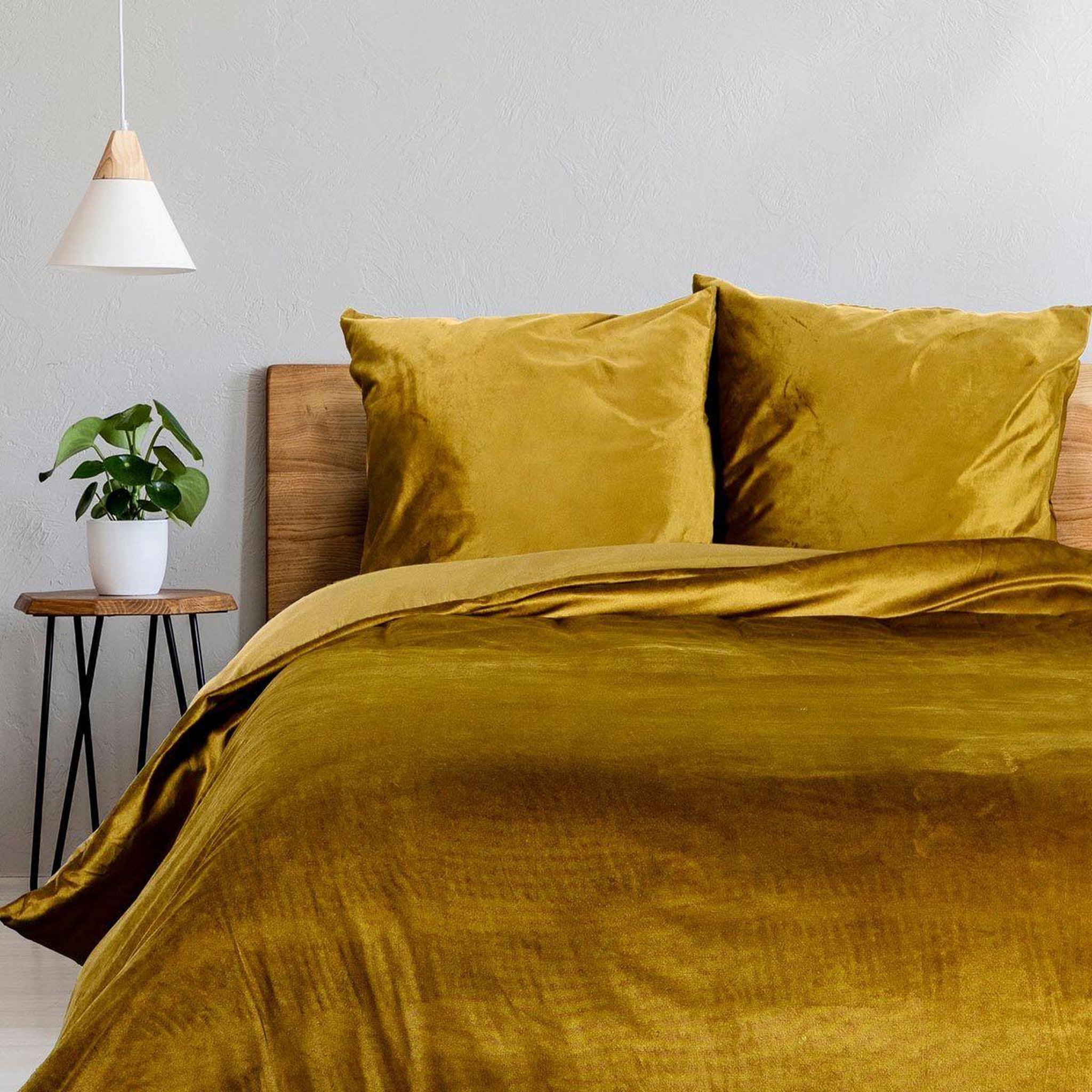 Douceur d'Intérieur Parure de lit 3 pièces  velina  240x220cm ocre