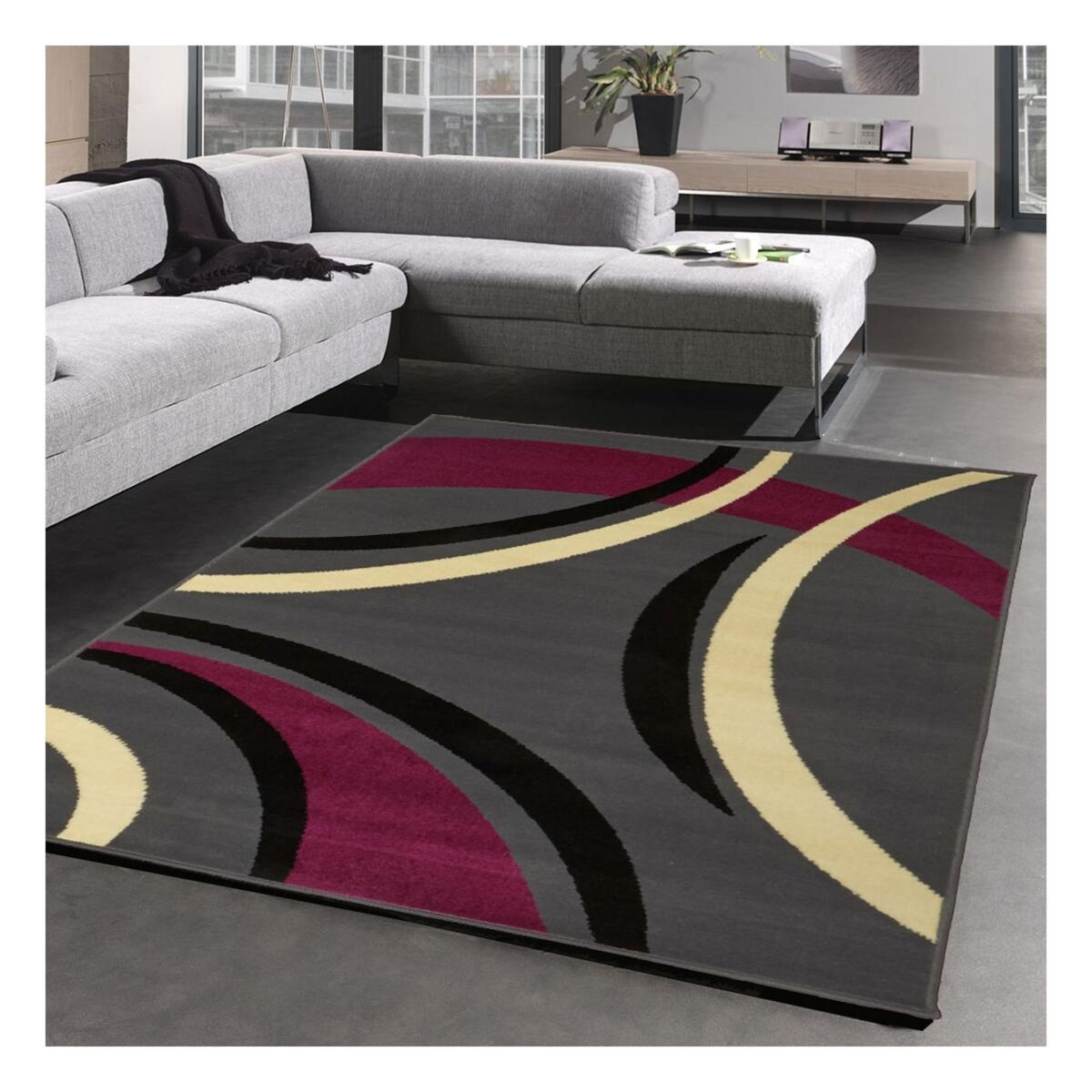 120x170 - Tapis salon EMPREINTE Noir 120x170 Fait en Europe Exclusivité BAË  DÉCO