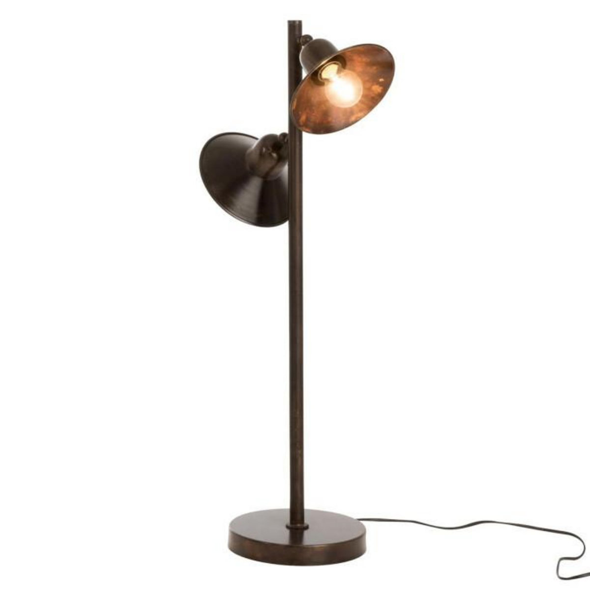 Paris Prix Lampe à Poser Design en Métal  Conic  80cm Marron Foncé