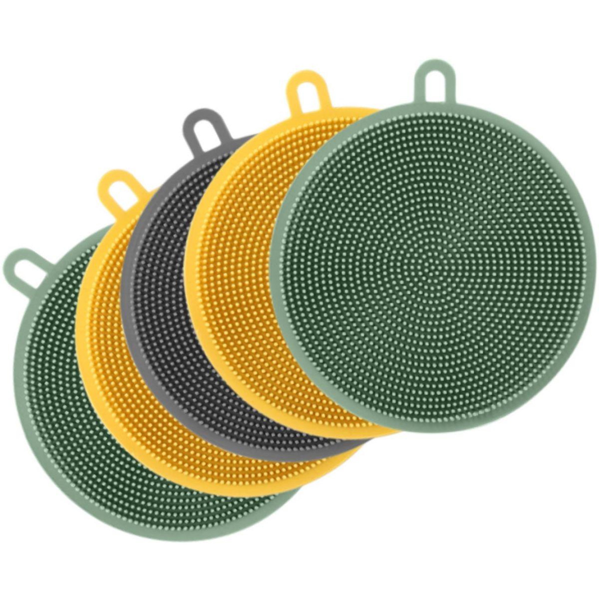 ESSENTIEL B Eponge en silicone x5 - hygiénique et réutilisable, nettoyage multi-usages, surfaces et anti-rayures