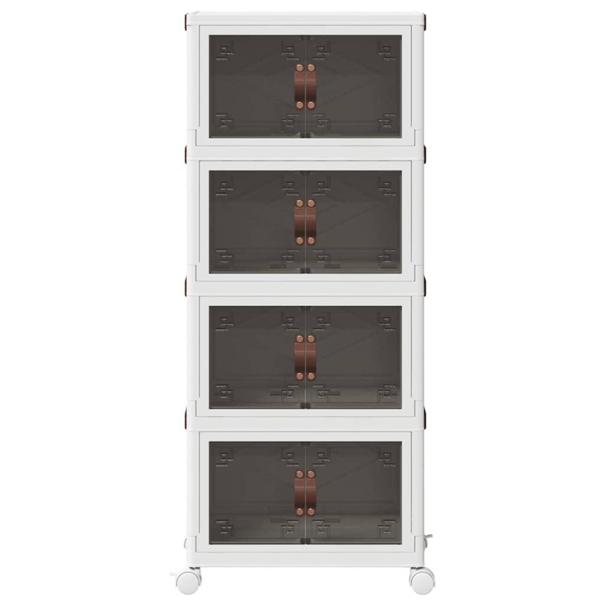 Voir la diapositive 4 : VIDAXL Boîte de rangement empilable avec roues a 4 niveaux 28 L