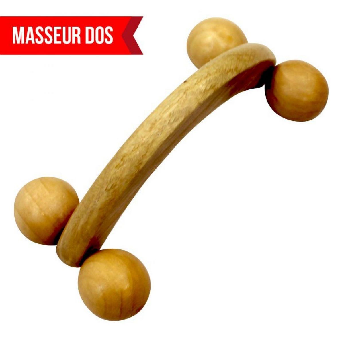 VIVEZEN Kit de massage 4 pièces, rouleau en bois pour le dos, la tête, les pieds et multi-usage