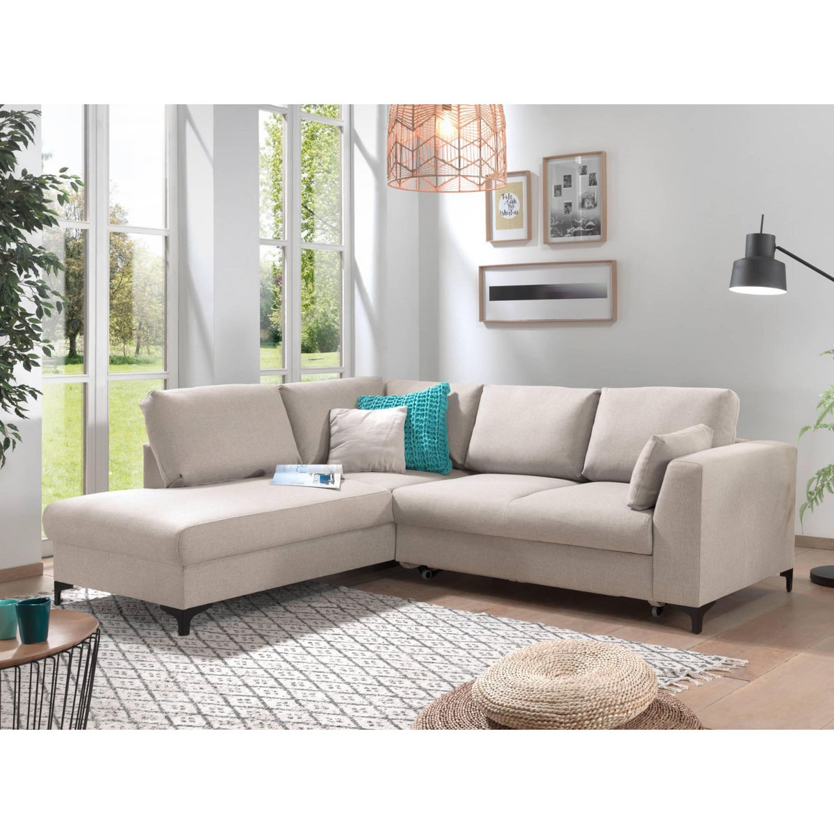 LISA DESIGN Tala - canapé d'angle gauche - convertible - 5 places - en tissu