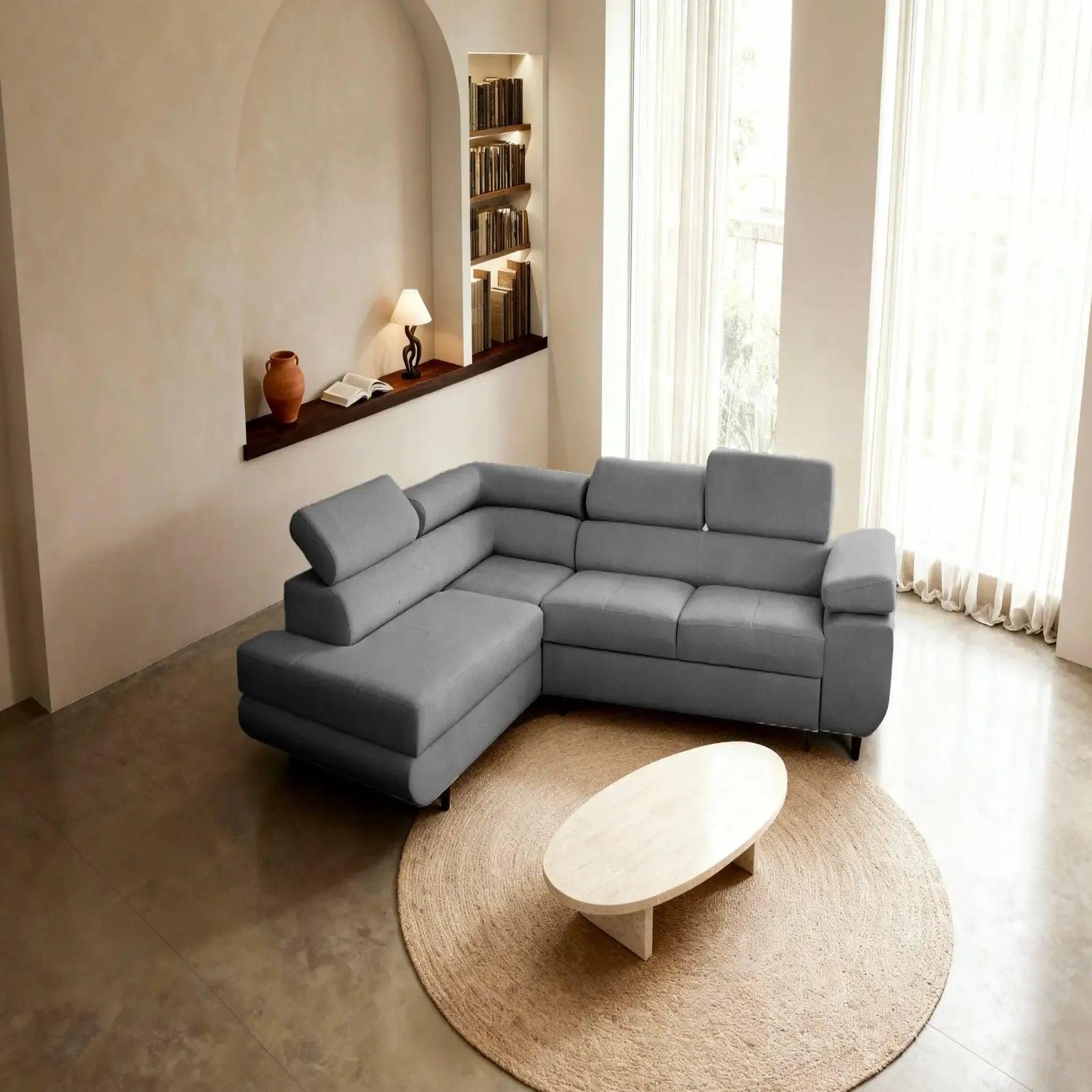 Voir la diapositive 5 : CASANOVA PARIS Charlie l - canapé d'angle convertible tissu chiné