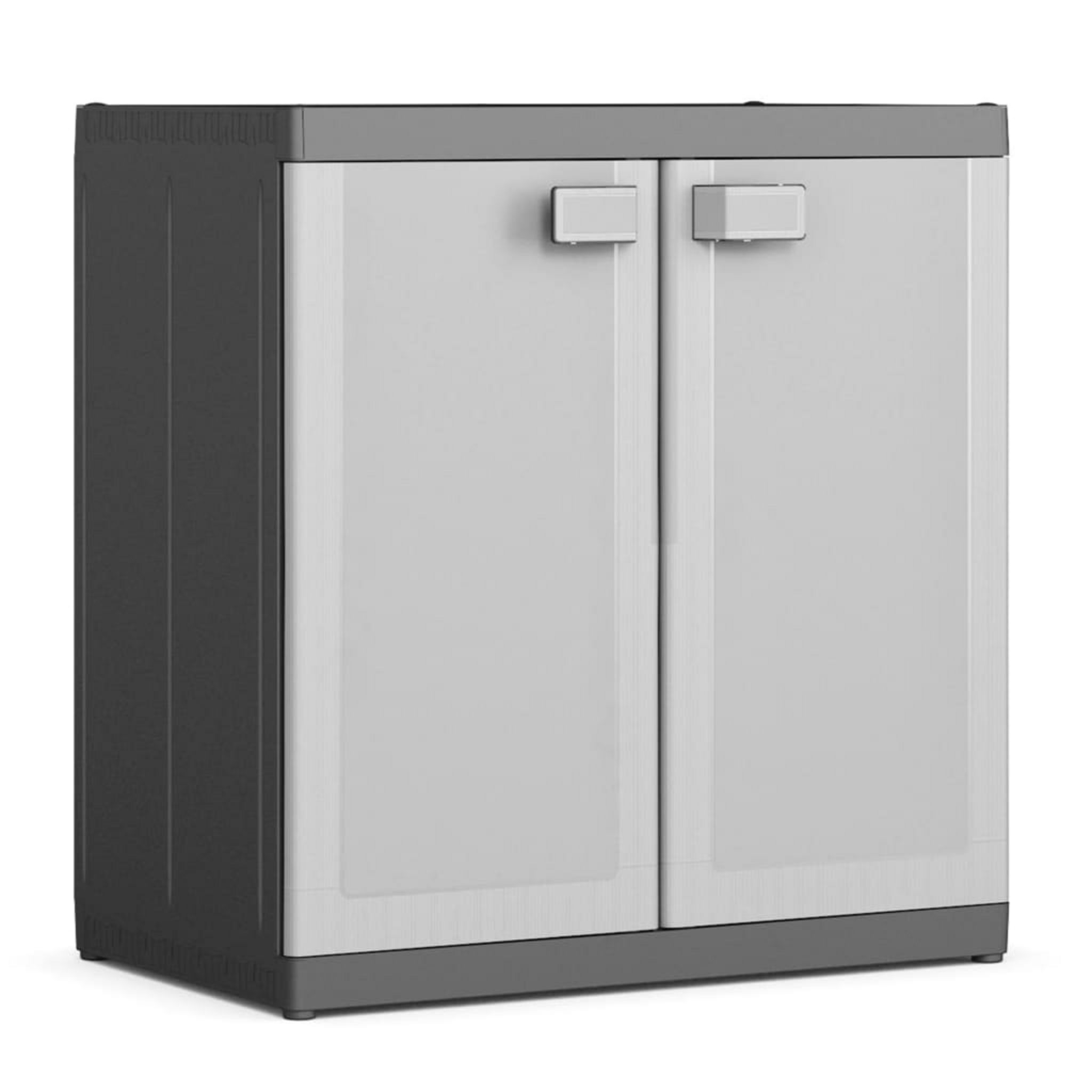 Keter Keter Armoire de rangement basse Logico XL Noir et gris 93 cm pas