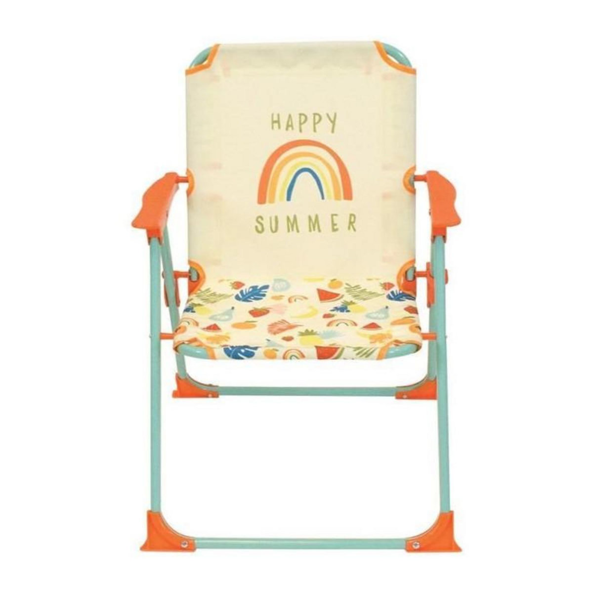 Fun House FUN HOUSE Fruity's Salon de jardin - 1 table H.46 x ø46 cm, 2 chaises H.53xl.38,5xP.37,5 cm et 1 parasol H.125 x ø100 cm