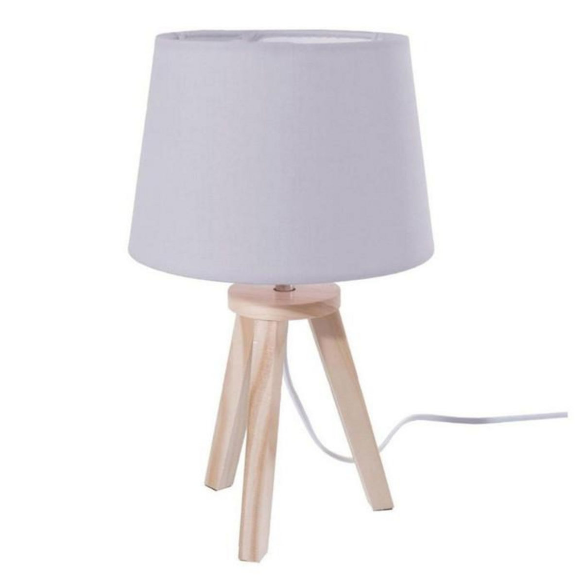 Atmosphera Kids Lampe à Poser en Bois  3 Pieds  31cm Gris