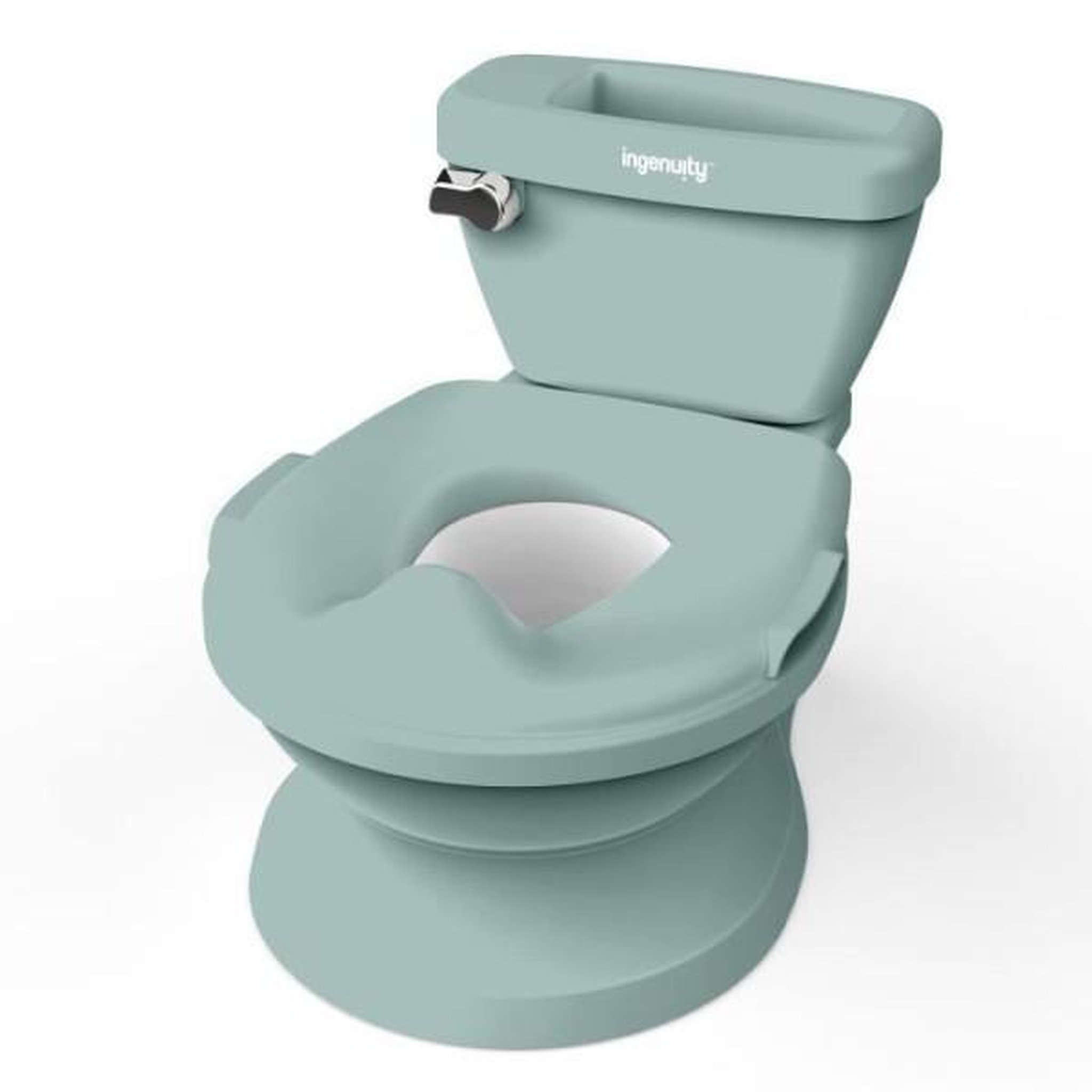 MARKET24 INGENUITY Mini Toilette enfant avec Réducteur de Toilette inclus, Chasse d'eau musicale et rangement lingette intégré Vert