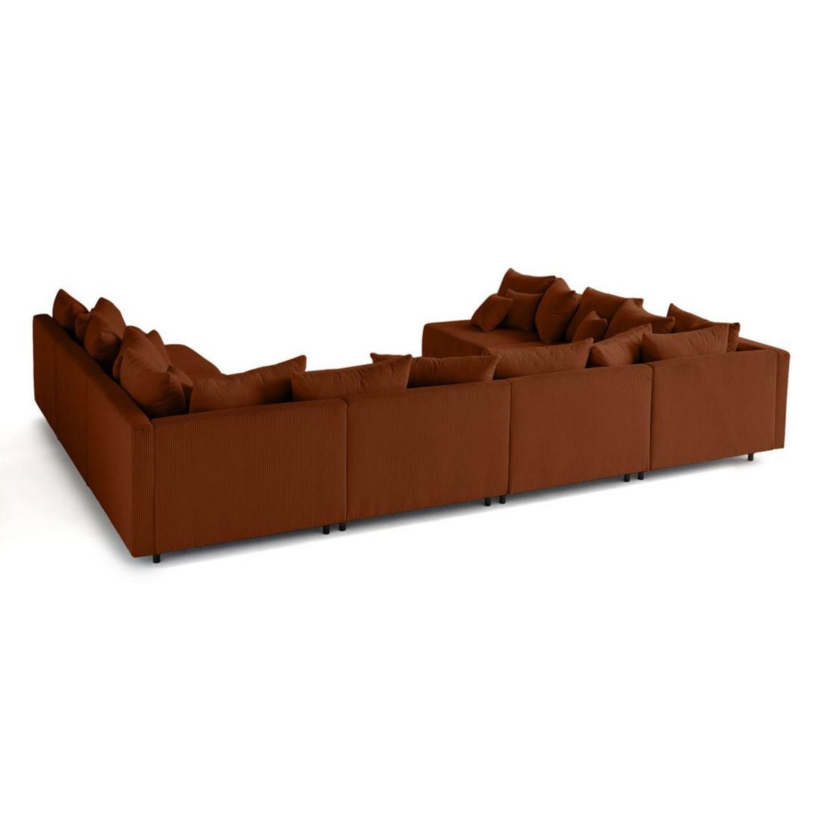 LISA DESIGN Edinburg - canapé modulable panoramique 8 places - en velours côtelé