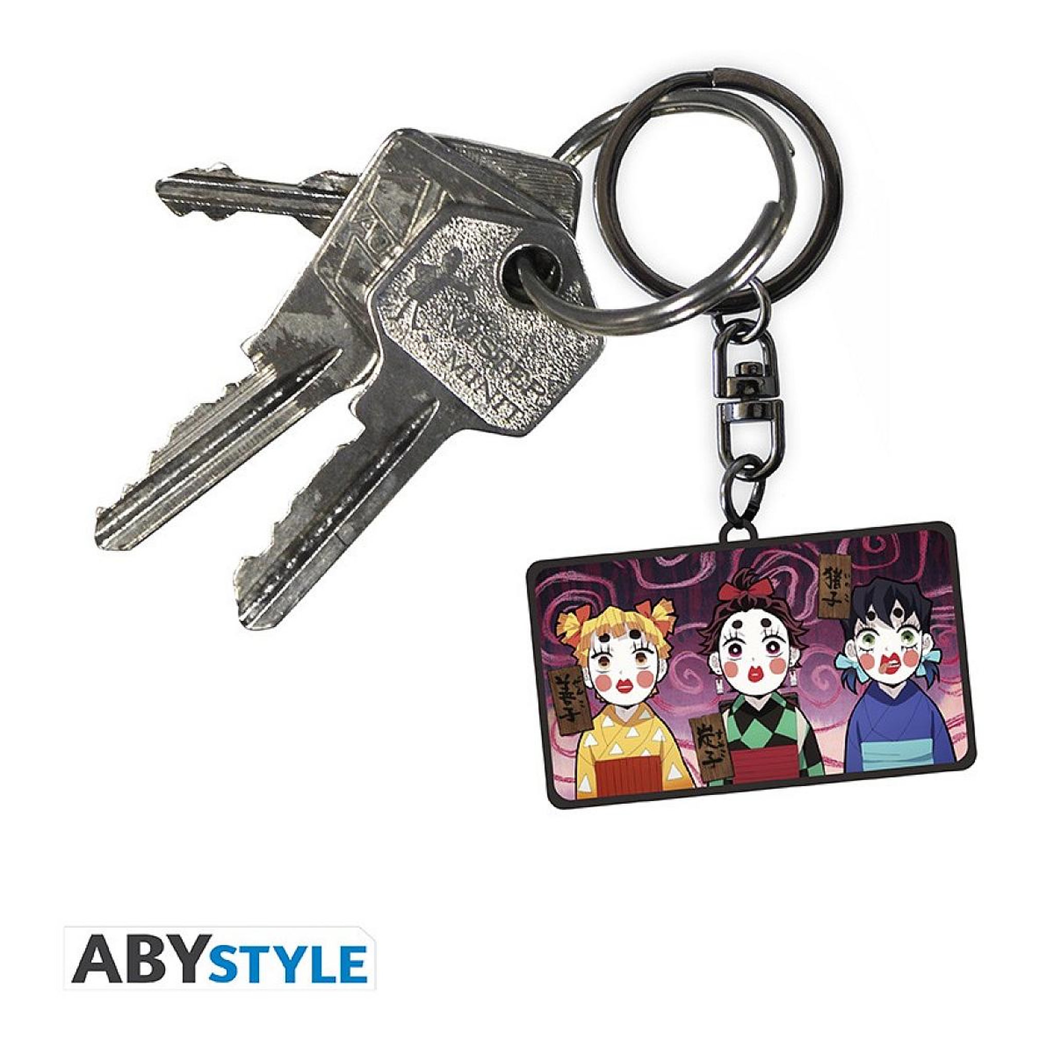 Voir la diapositive 2 : ABYstyle Porte-cles - Demon Slayer - Sumiko Zenko et Inoko