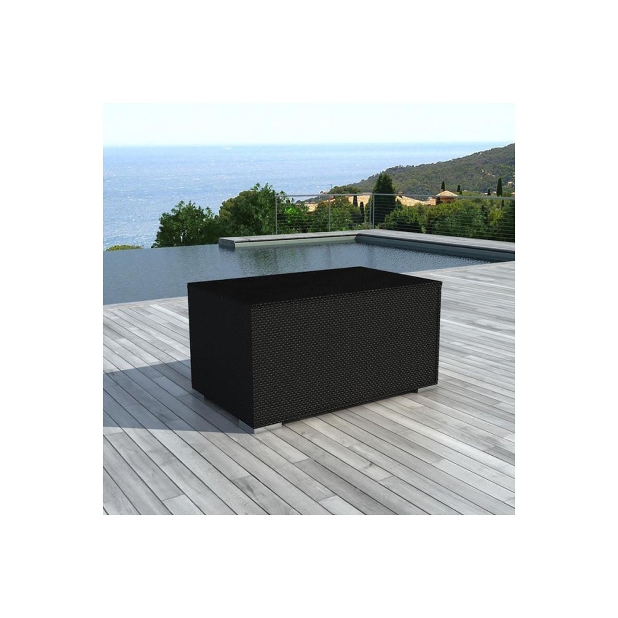 Voir la diapositive 3 : Paris Prix Coffre de rangement en résine  tressé  132cm noir