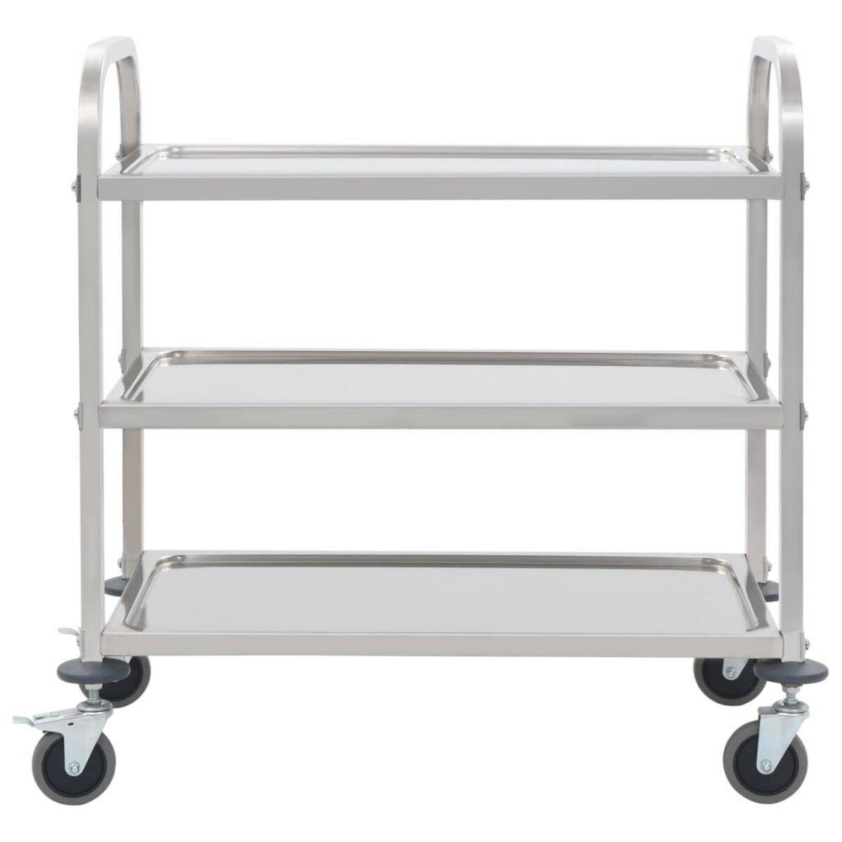 VIDAXL Chariot de cuisine a 3 niveaux 95x45x83,5 cm Acier inoxydable