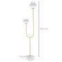 Voir la diapositive 3 : HOMCOM Lampadaire design néo-rétro 2 boules verre blanc opaque max. 25 W piètement marbre blanc acier doré