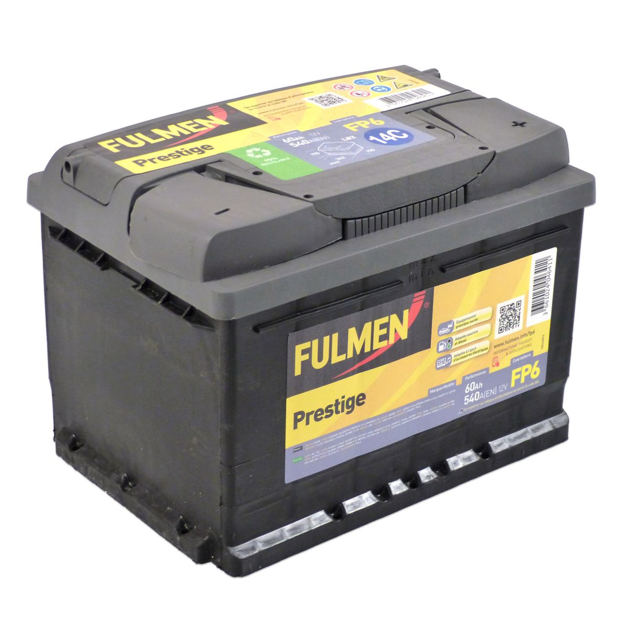 Voir la diapositive 2 : Fulmen Batterie prestige fulmen pour voiture 540A 60AHFP6