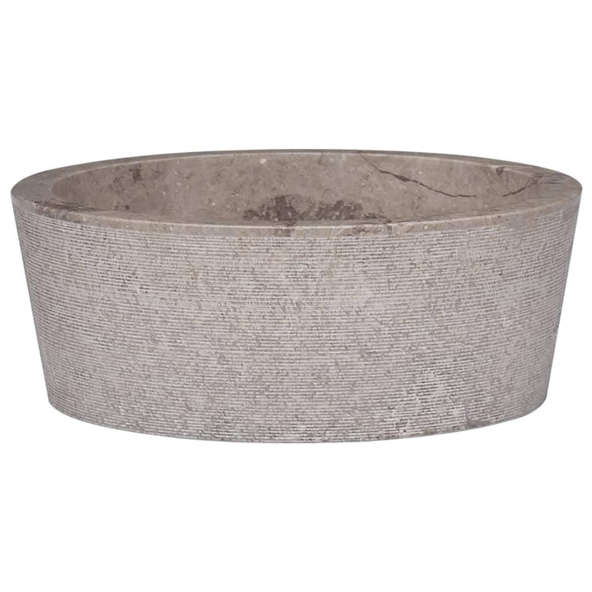 VIDAXL Lavabo Gris Ø40x15 cm Marbre
