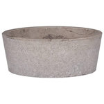 VIDAXL Lavabo Gris Ø40x15 cm Marbre