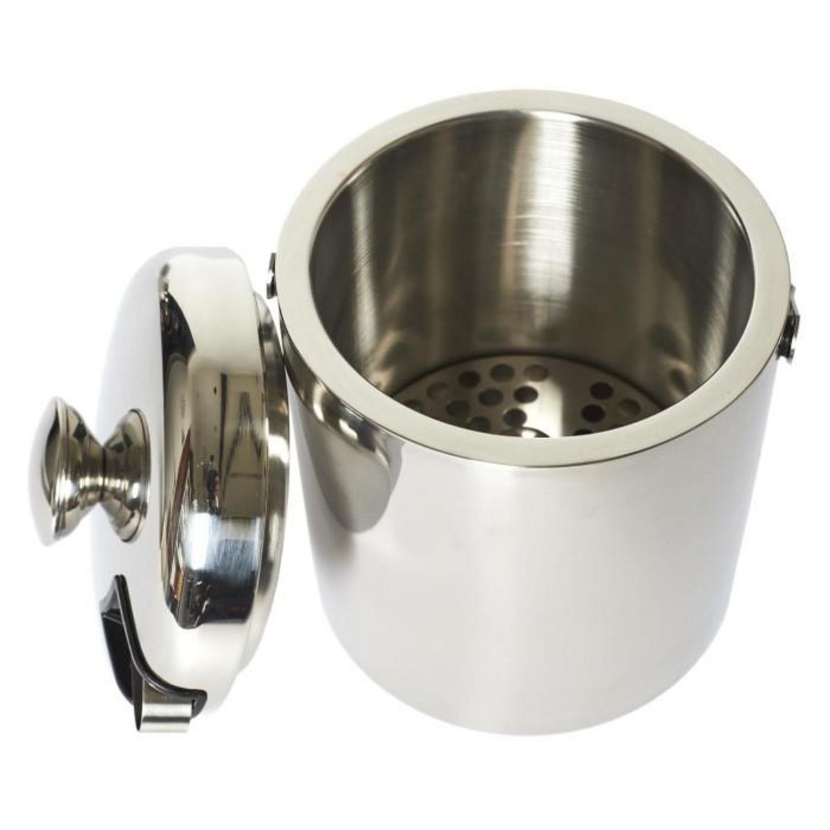 Paris Prix Seau à Glace en Métal  Couvercle  1,3L Argent