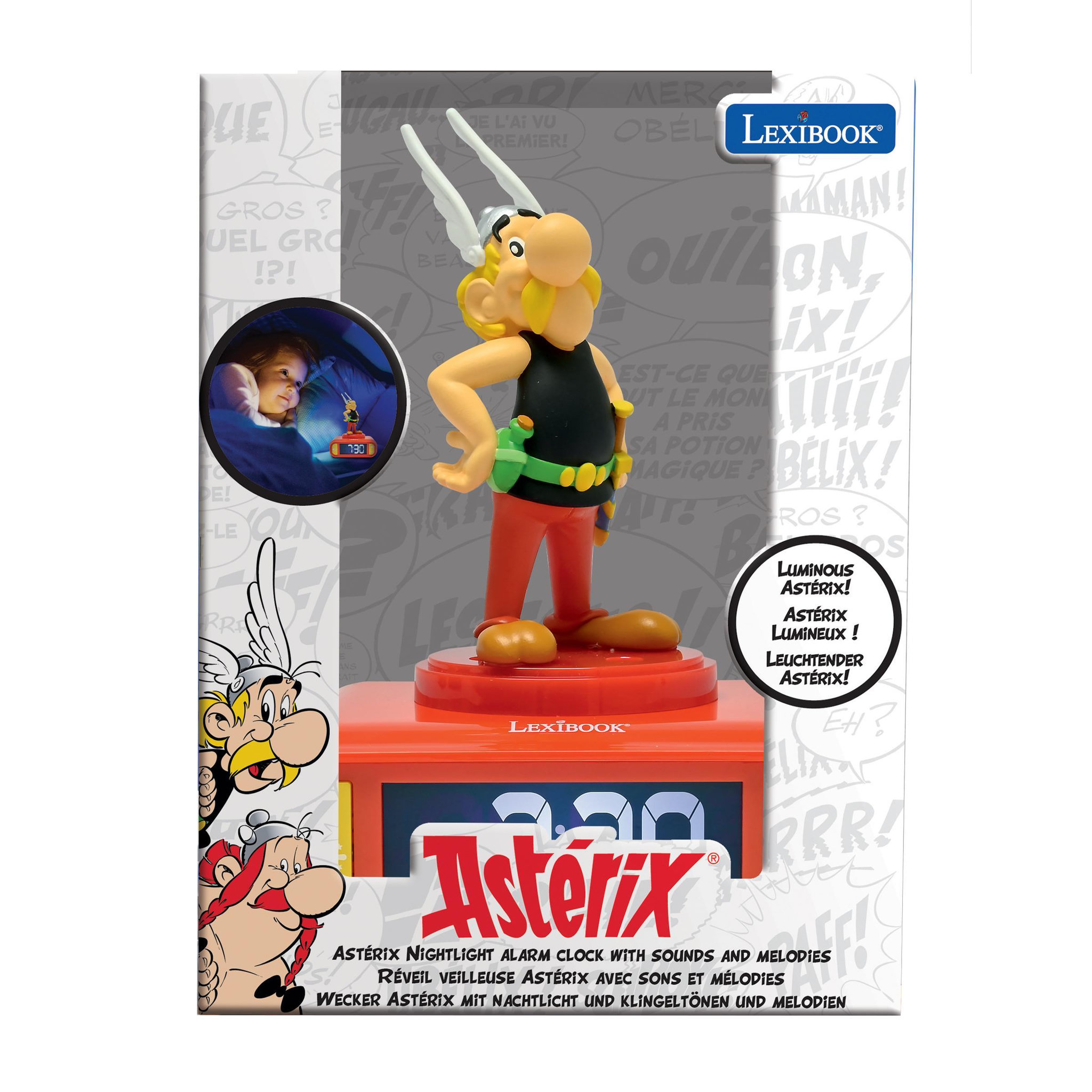 Voir la diapositive 5 : Lexibook Réveil avec veilleuse Astérix en 3D