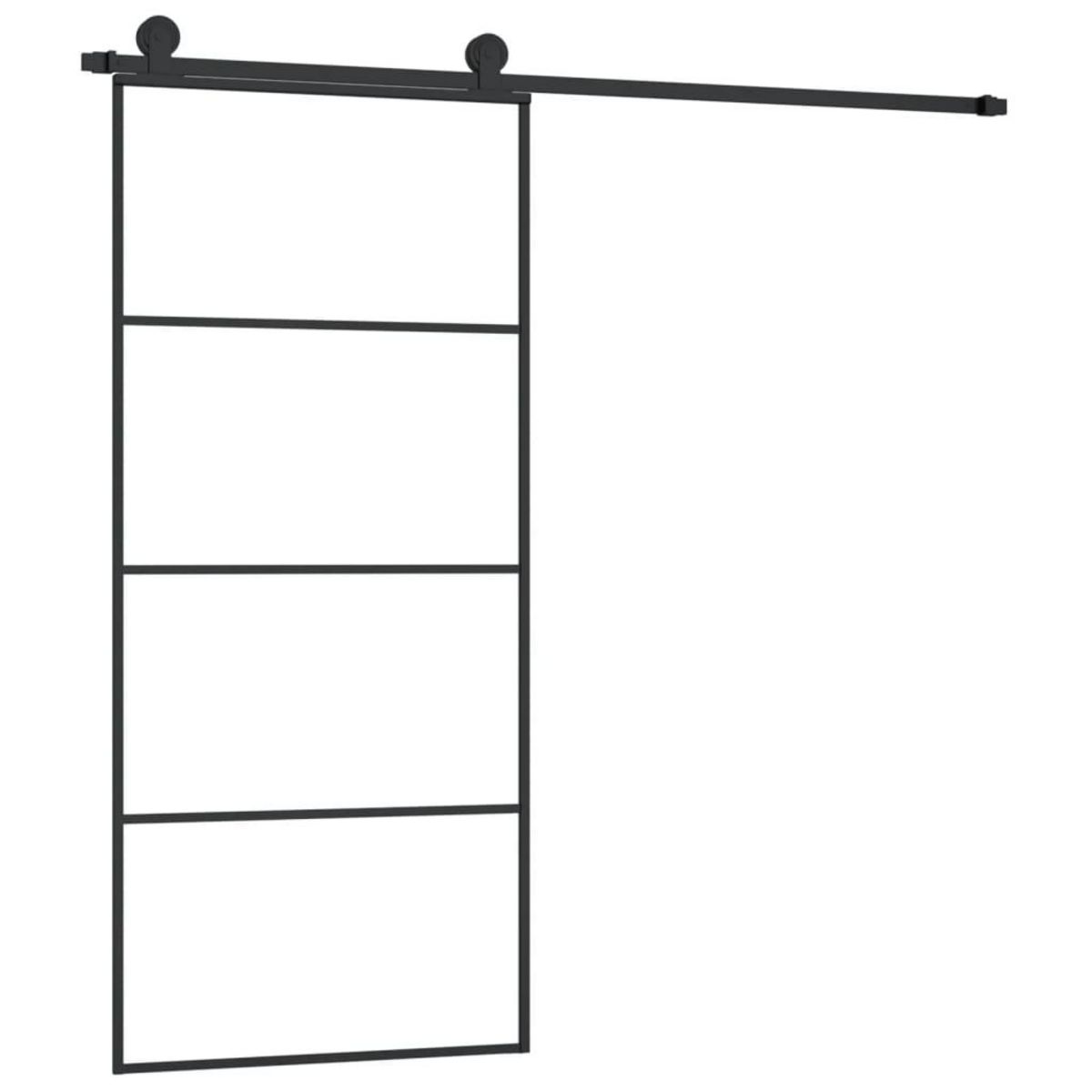 VIDAXL Porte coulissante avec kit de quincaillerie 90x205 cm Verre ESG