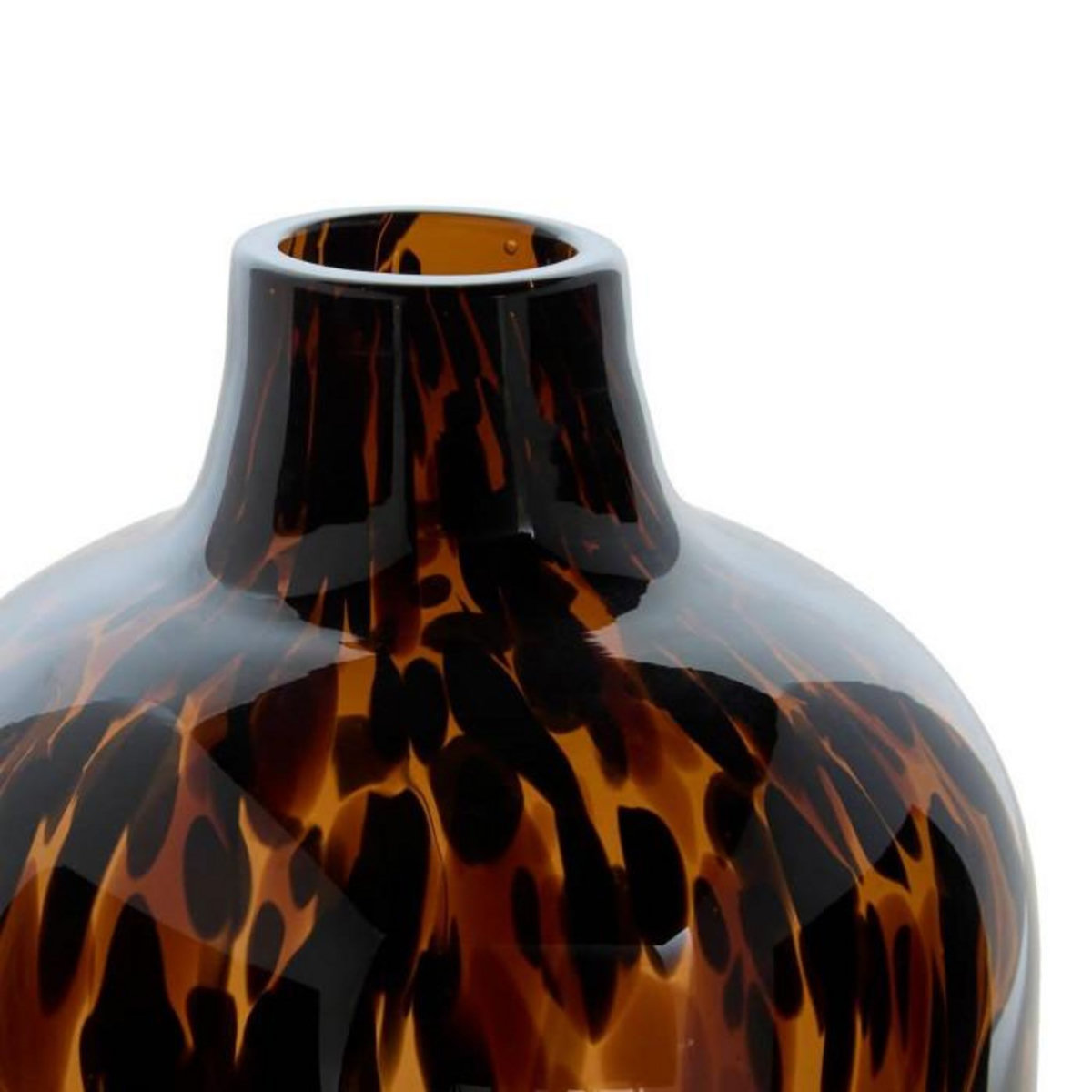 ATMOSPHERA Vase Léopard en Verre  Roen  25cm Ambre