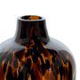 Voir la diapositive 2 : ATMOSPHERA Vase Léopard en Verre  Roen  25cm Ambre