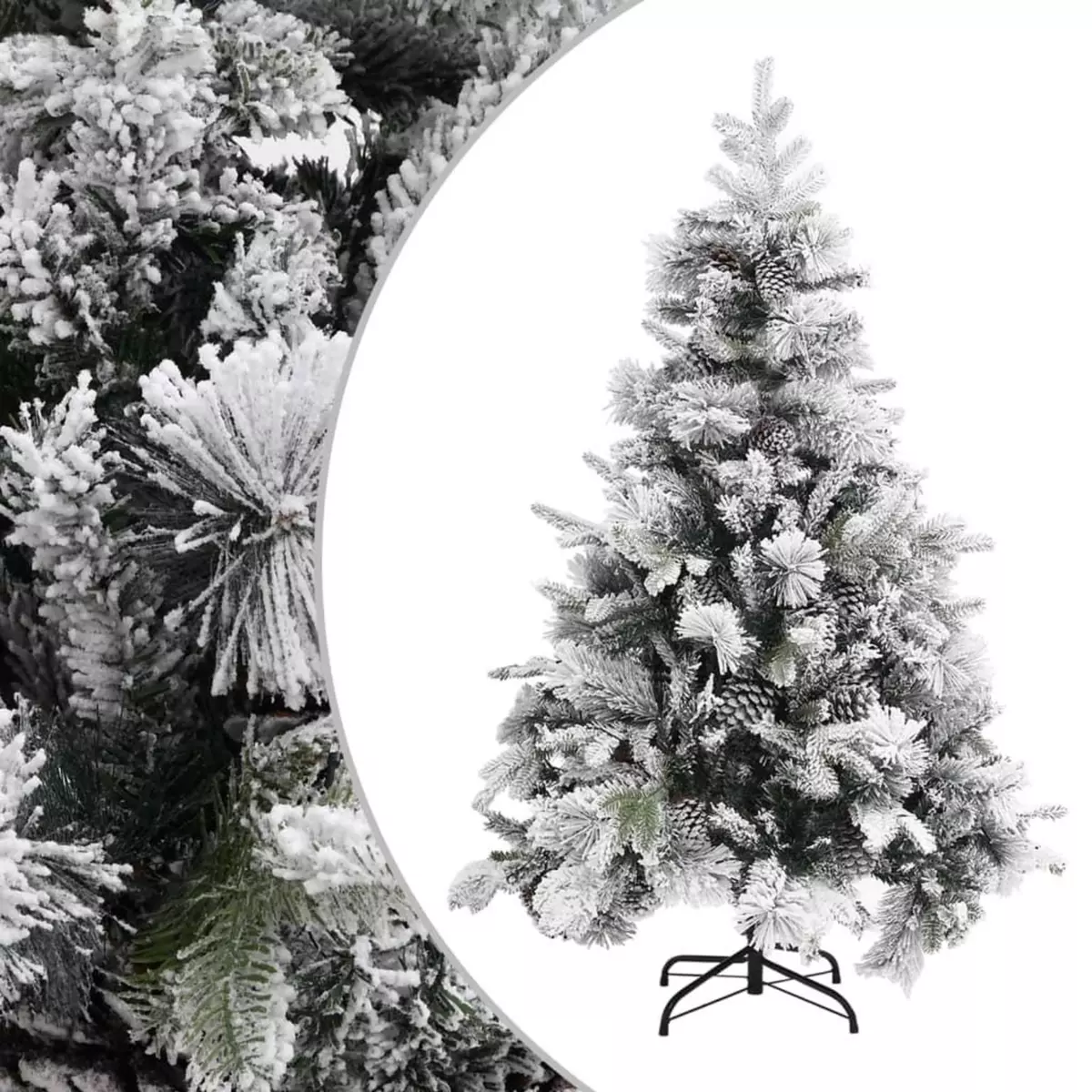 VIDAXL Sapin de Noël a flocons de neige et pommes de pin 150 cm PVC/PE