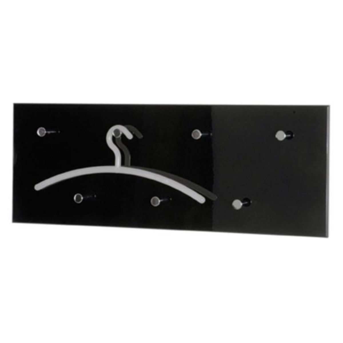 Paris Prix Patère Murale 7 Crochets  Acier  80cm Noir & Chromé