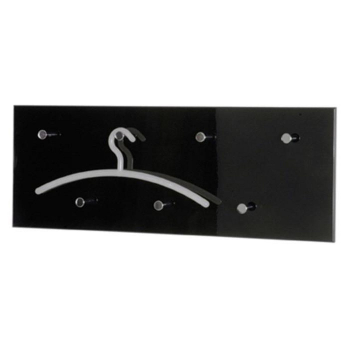 Paris Prix Patère Murale 7 Crochets  Acier  80cm Noir & Chromé