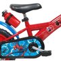 Voir la diapositive 3 : Marvel Vélo enfant 12'' - Modèle Spiderman pour enfant de 85 à 100 cm avec stabilisateurs à molettes - Plaque décorative avant - Porte bidon - 1 frein et roues bâtons