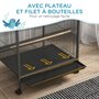 Voir la diapositive 6 : PAWHUT Cage à oiseaux sur roulettes - volière mobile - nombreux accessoires - dim. 48x46x74cm - acier époxy gris noir